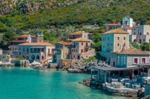 Limeni Peloponnese - Scenic view at the picturesque village of limeni with the beautiful alleys and the characteristic stone buildings